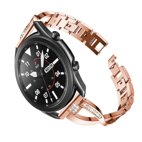 Samsung Galaxy Watch 3 (45mm) strass rostfritt stål klockarmband - rosa guld Rosa