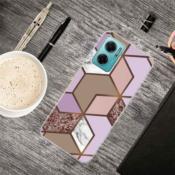 Marble design Xiaomi Redmi Note 11E kotelot - Kultainen Rehevä Laatta Multicolor