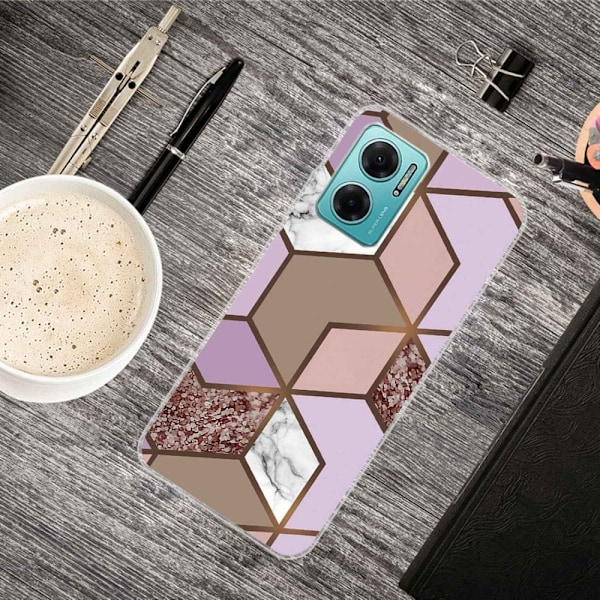 Marmormotiv Xiaomi Redmi Note 11E skal - Gyllene Frodiga Kakelplattor multifärg