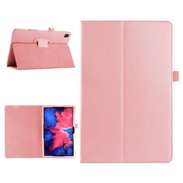 Lenovo Tab P11 litchi-tekstur læderetui - Lyserød Pink