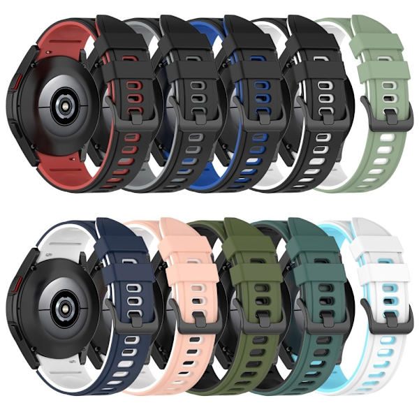 Tvåfärgat klockarmband i silikon för Samsung Galaxy Watch - Vit / Himmelsblå Vit