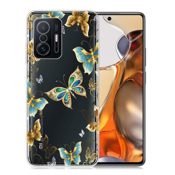Marble Xiaomi 11T Etui - Jewelry Sommerfugle Multicolor