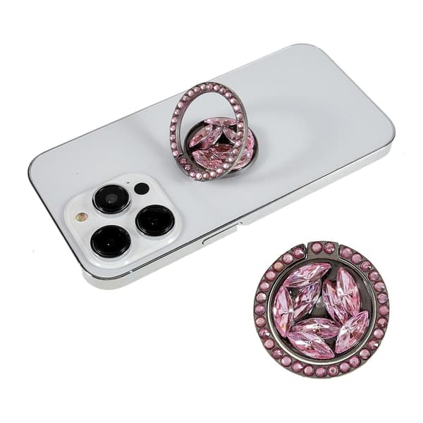 Ringhållare för smartphone i juvelstrassstil - Rosa Rosa