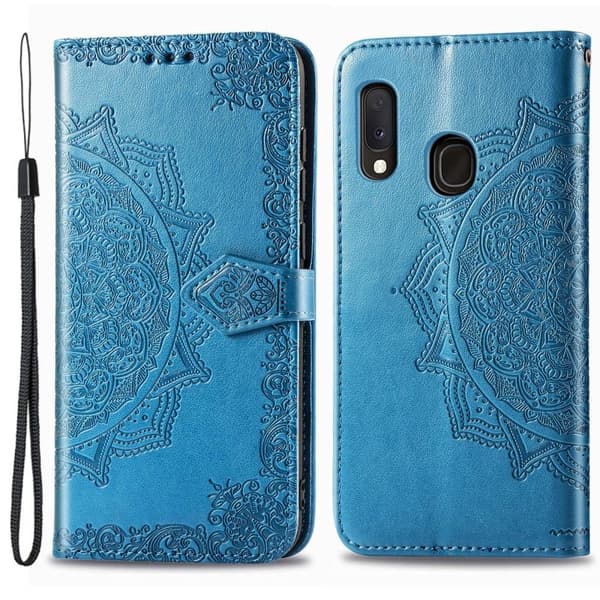 Mandala Samsung Galaxy A20e læderetui - Blå Blue