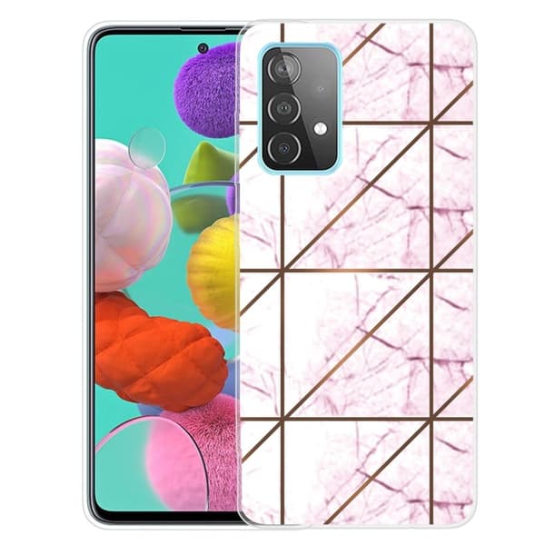 Deco Samsung Galaxy A73 Etui - White i Firkant Strike Marmor Multicolor