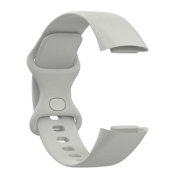 Fitbit Charge 5 enkelt TPU-klockarmband - Grå / Storlek: S Silvergrå