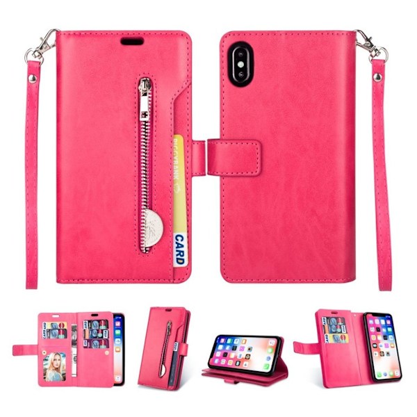 iPhone Xs Max beskyttende cover af syntetisk skinn - Rose Pink