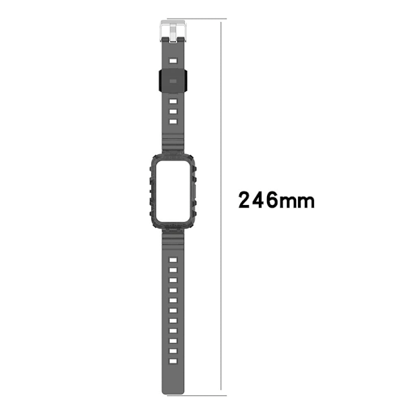 Huawei Band 7 / Honor Band 6 läpinäkyvä kellohihna suojuksella - Läpinäkyvä Musta Black