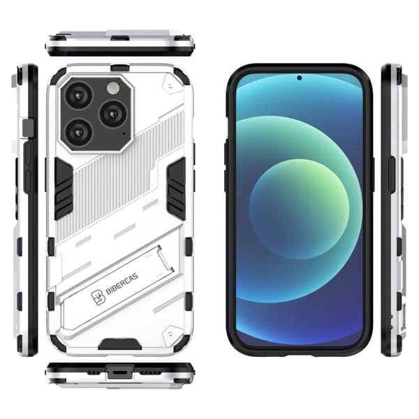 Shockproof Hybrid Deksel med A Modern Touch til iPhone 14 Pro Max - Sølv Silver grey
