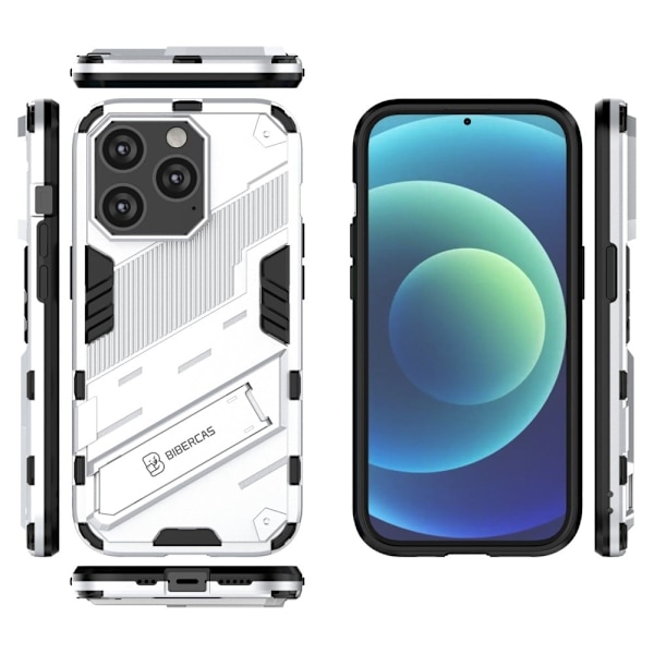 Stødsikkert hybridcover med et moderne touch til iPhone 14 Pro Max - Sølv Silver grey