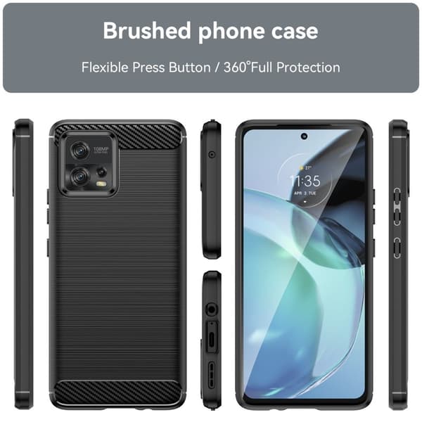 Carbon Flex Suojakotelo Motorola Moto G72 - Musta Black