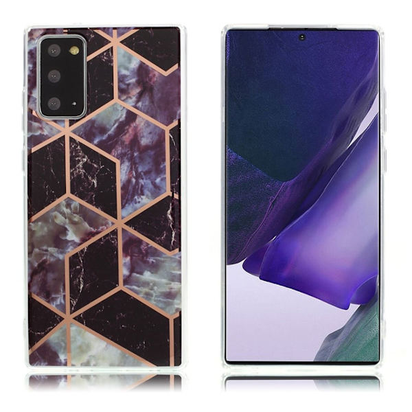 Marble design Samsung Galaxy Note 20 cover - Sort/Grå Black
