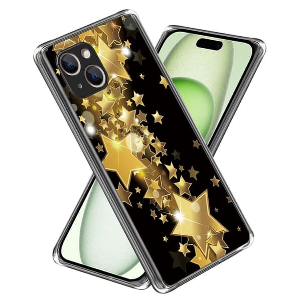 Deco iPhone 15 deksel - Gylne Stjerner Gold