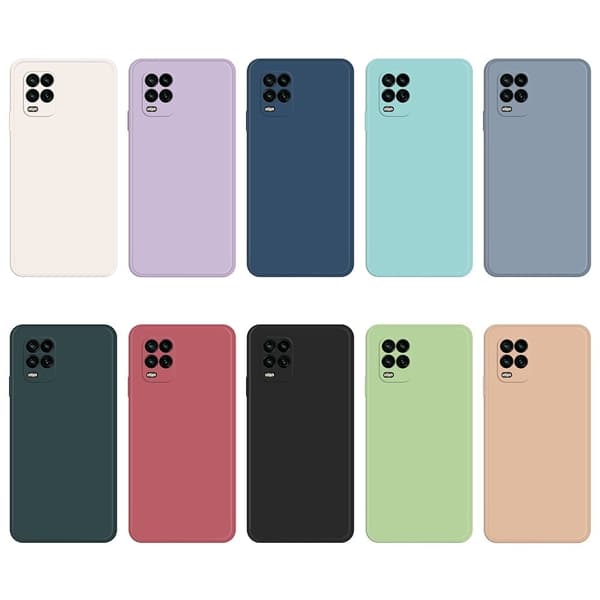 Avfasat gummerat skydd mot dropp för Xiaomi Mi 10 Lite 5G - Cyan Grön