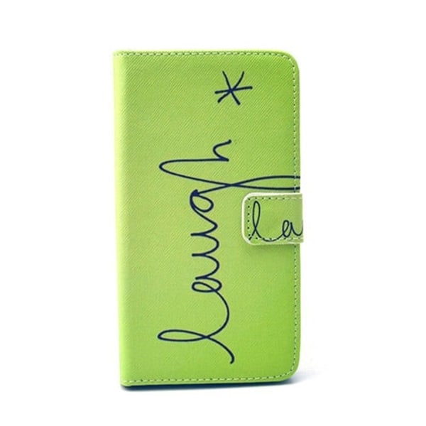Moberg LG G4 Nahkakotelo Korttitaskuilla - Vihreä Written Laugh Green