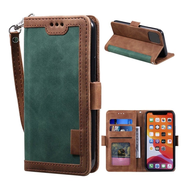 Surburbian iPhone 12 Pro / iPhone 12 læder flip etui - Grøn Green