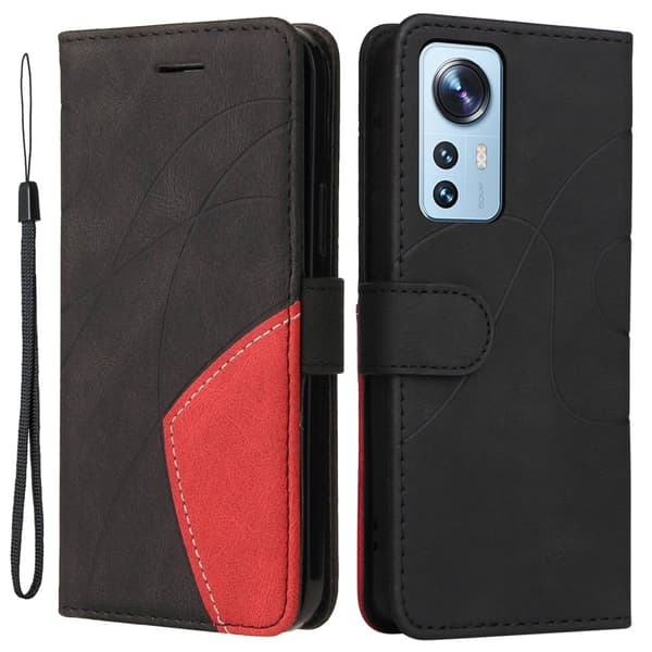 Tekstureret Xiaomi 12 Lite læderetui med rem - Sort Black