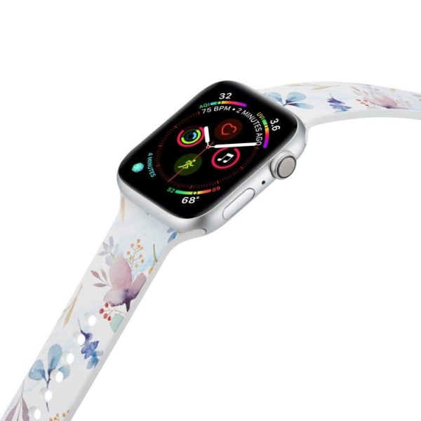 Apple Watch Series 5 44mm mönster silikon klockarmband - blomma multifärg