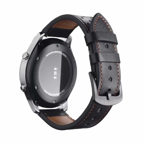Huawei Watch GT 2 46mm / GT 2e holdbar læderurrem - Sort Black