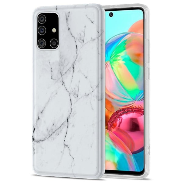 Marble Samsung Galaxy A71 5G Suojakotelo - Valkoinen Marble White