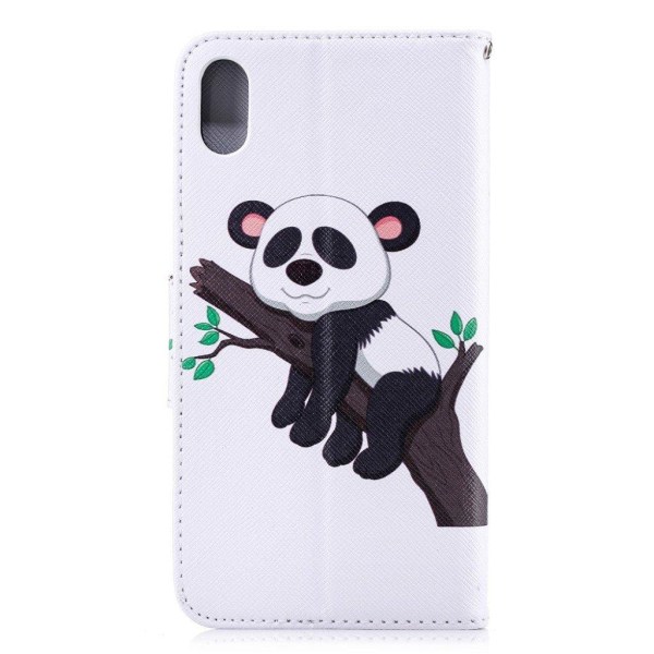 iPhone Xs Max Kuviollinen Lompakko Kotelosuoja Synteetti Nahasta - Nukkuva Panda Puussa Multicolor