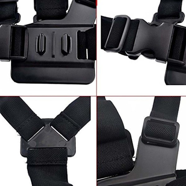 GoPro Hero 9 yksittäinen olkahihna rinnassa Black