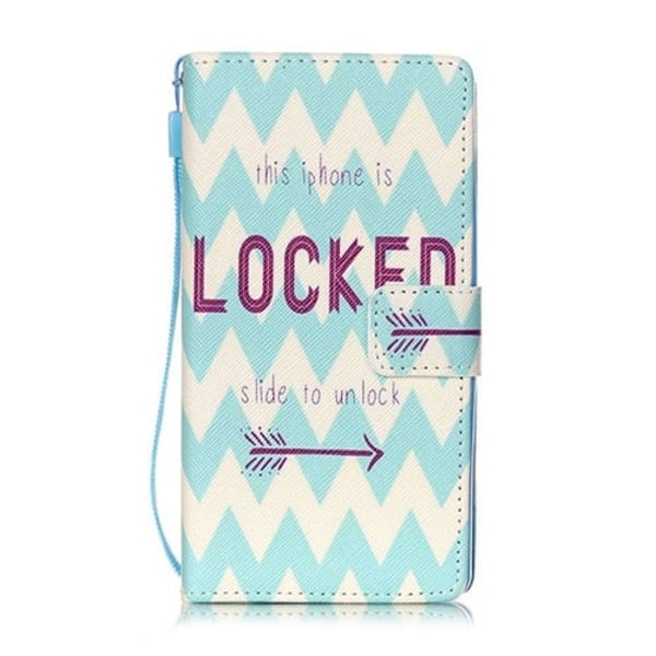 Moberg Huawei Ascend P8 Lite Læder Etui - Chevron & Citat Blue