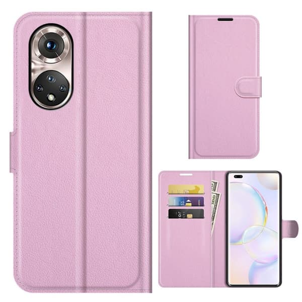 Klassisk Honor 50 Pro flip etui - Pink Pink