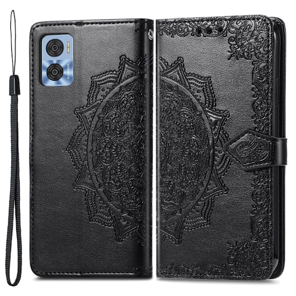 Mandala Motorola Moto E22 / E22i Flip Etui - Sort Black