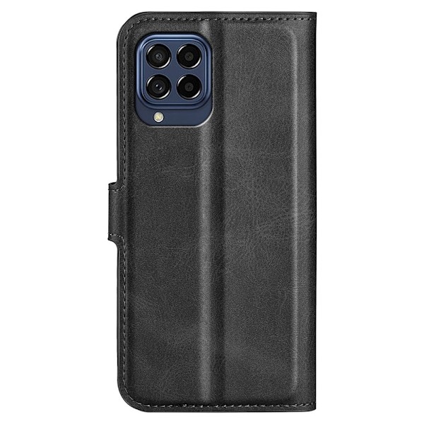 Hållbart konstläder Samsung Galaxy M33 5G fodral med plånbok - Svart Svart