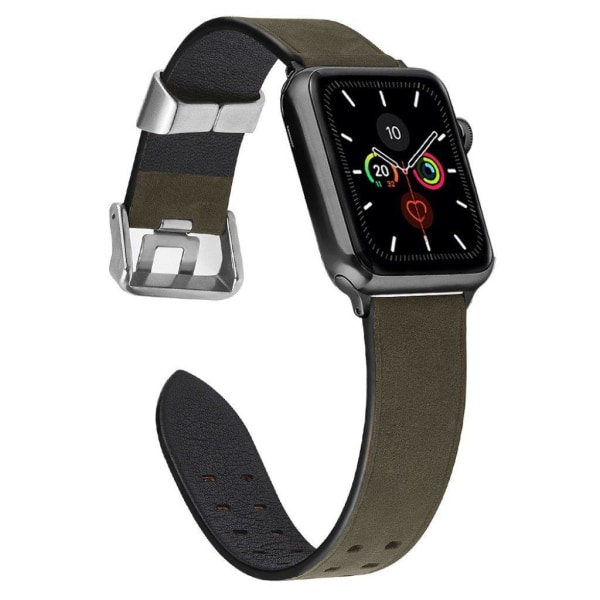 Apple Watch Series 5 / 4 40mm ainutlaatuinen aito nahkainen ranneke - Vihreä Green