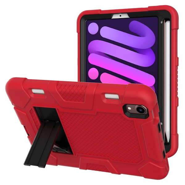 iPad Mini 6 (2021) TPU + silikonisuojus - Punainen / Musta Red