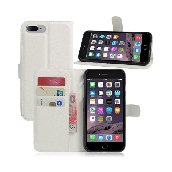 Davidsen iPhone 7 Plus / 8 Plus Litchi Skin Card Holder Flip Case - Hvid White