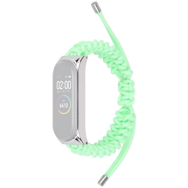 Xiaomi Mi Smart Band 6 / 5 nylon punos kellon hihna - Vaaleanvihreä Green