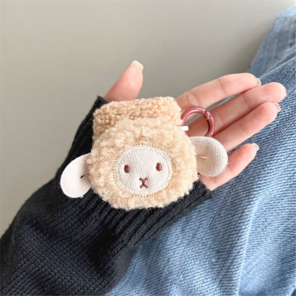 AirPods cute sheep style case with buckle - Brown Brun