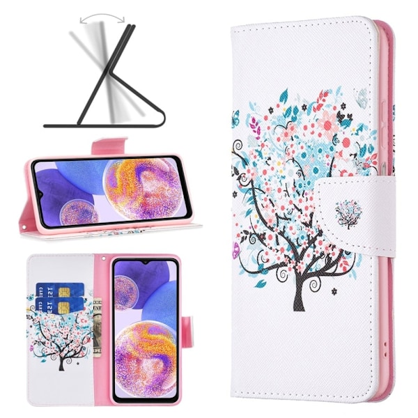 Wonderland Samsung Galaxy A73 flip etui - Blomstertræ Multicolor