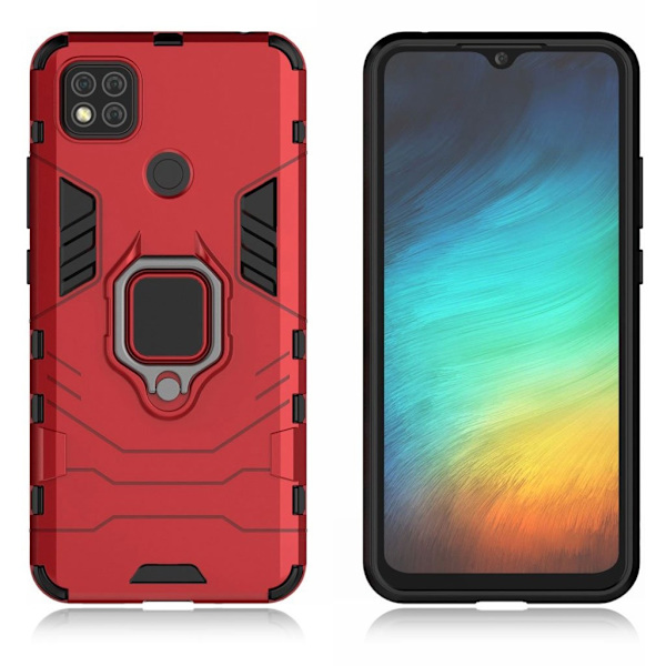Ring Guard kotelo - Xiaomi Redmi 9C - Punainen Red