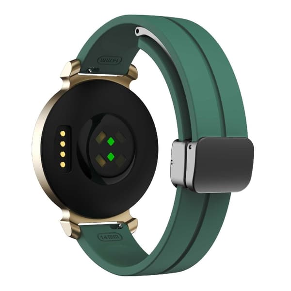 Garmin Lily 2 Silikonearmbånd med magnetisk foldespænde - Fyrrenålsgrøn Med Sort Spænde Green