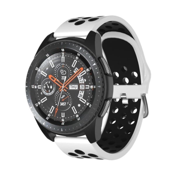 Samsung Galaxy Watch (46mm) / Gear S3 / S3 Frontier kaksivärinen silikoninen kellonauha - Valkoinen / Musta White