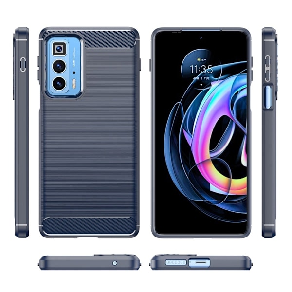 Carbon Flex Suojakotelo Motorola Edge 20 Pro - Sininen Blue