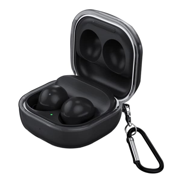 Samsung Galaxy Buds2 Pro / Buds2 / Pro cover med spænde - Gennemsigtig Sort Black