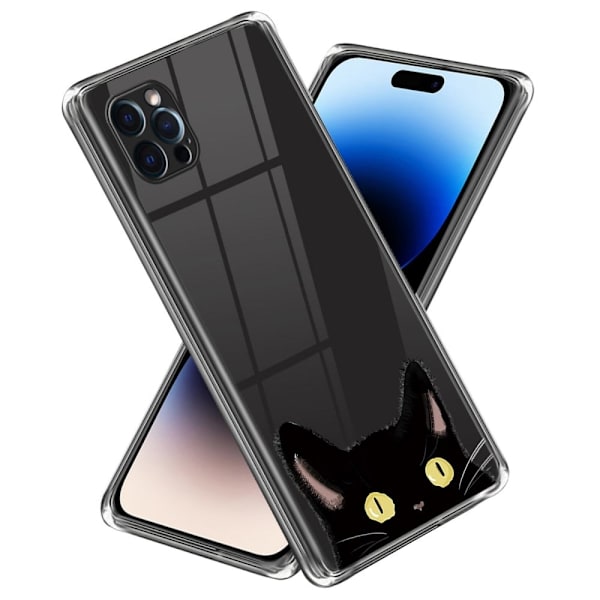 Deco iPhone 14 Pro Max Suojakotelo - Curious Kissa Black