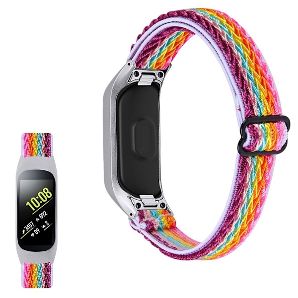 Samsung Galaxy Fit e elastisk nylon loop-klokkerem - Regnbue Multicolor