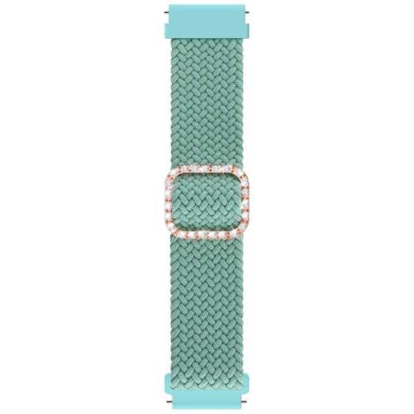 20mm Universal nylon + rhinestone buckle watch strap - Grass Gre Green