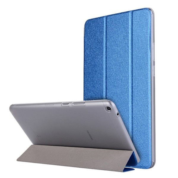 Huawei MediaPad T3 8.0 Læder etui med silke tekstur - Mørkeblå Blue