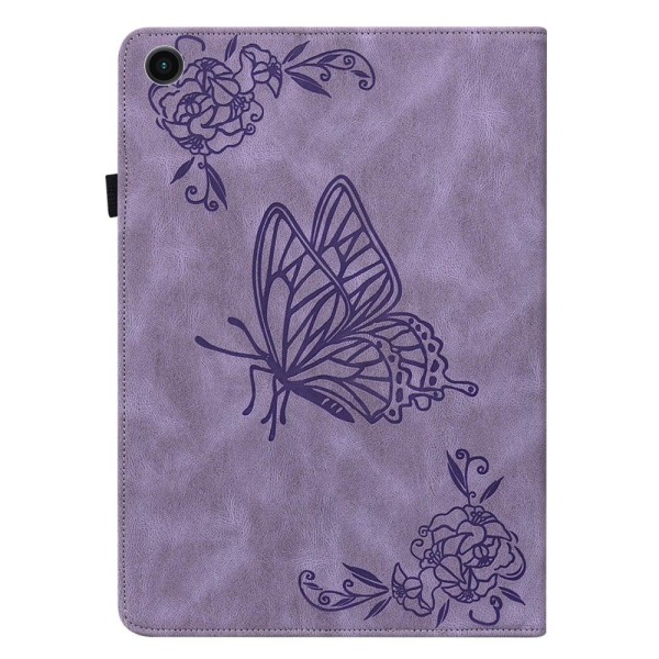 Samsung Galaxy Tab A8 10.5 (2021) blomstertryk PU læder flip cover - Lilla Purple