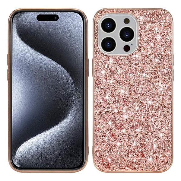 Glitter iPhone 15 Pro cover - Lyserød Pink