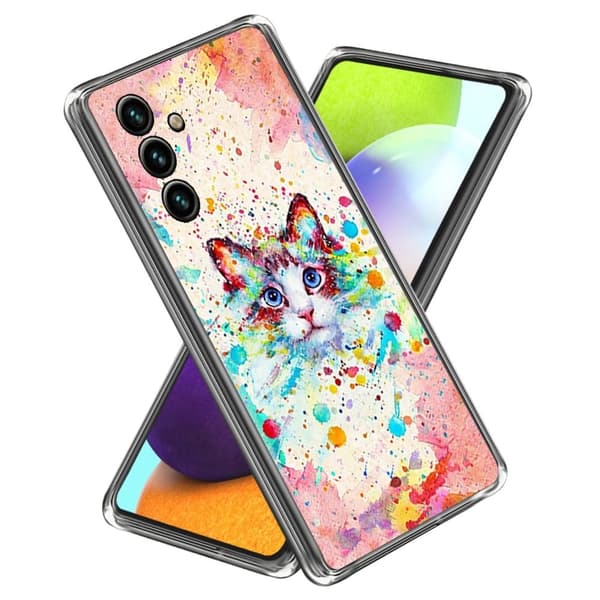 Deco Samsung Galaxy M14 Etui - Watercolor Katt Multicolor