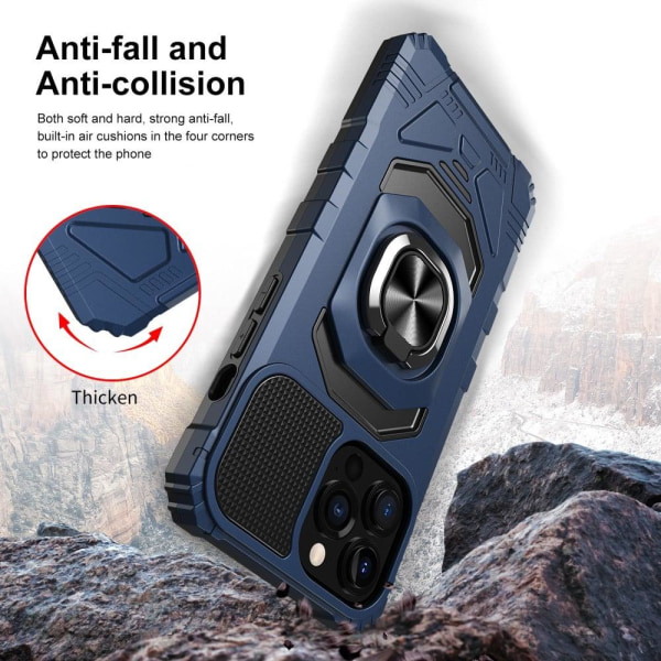 Durable hard plastic cover with soft inside and kickstand for iP Blue