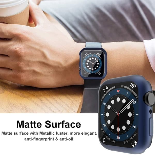 Apple Watch SE (2022) / SE / 6 / 5 / 4 40mm Case Cover Electroplated Soft flexible Case with Screen Protector - Blue Blå